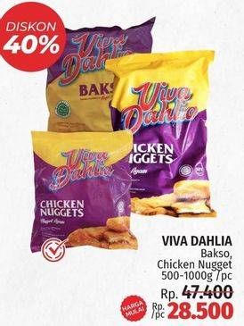 Promo Harga Viva Dahlia Bakso, Chicken Nugget 500-1000g  - LotteMart