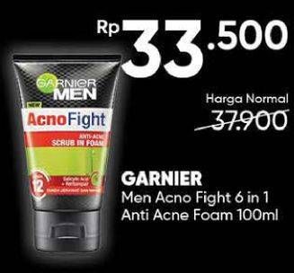 Promo Harga GARNIER MEN Acno Fight Facial Foam Anti Acne 100 ml - Guardian