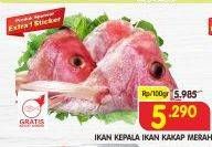 Promo Harga Kepala Ikan Kakap Merah per 100 gr - Superindo