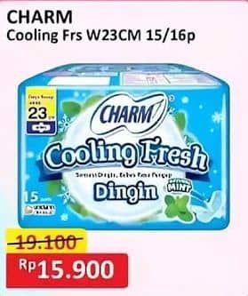 Promo Harga Charm Extra Comfort Cooling Fresh Wing 23cm 15 pcs - Alfamart