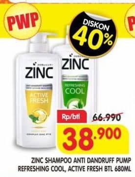 Promo Harga Zinc Shampoo Active Fresh Lemon, Refreshing Cool 680 ml - Superindo