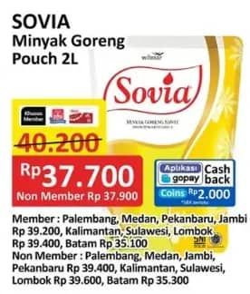 Promo Harga Sovia Minyak Goreng 2000 ml - Alfamart