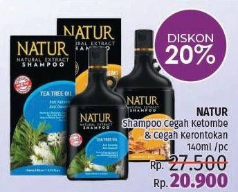 Promo Harga NATUR Shampoo Plus Teatree Oil Anti Dandruff, Plus Teatree Oil Olive Oil 140 ml - LotteMart