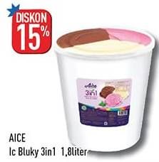 Promo Harga Aice Ice Cream Box 3in1 1500 ml - Hypermart