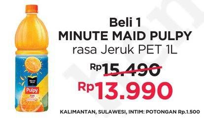 Promo Harga MINUTE MAID Juice Pulpy Pulpy Orange 1 ltr - Hypermart