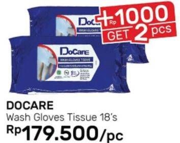 Promo Harga DOCARE Wash Gloves Tissue 18 pcs - Guardian