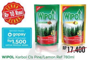Promo Harga WIPOL Karbol Wangi Classic Pine, Lemon 780 ml - Alfamart