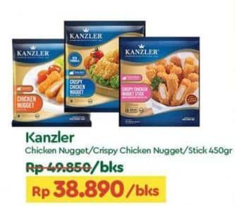 Promo Harga Kanzler Chicken Nugget Original, Stick Crispy, Crispy 450 gr - TIP TOP