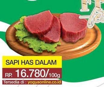 Promo Harga Daging Has Dalam (Tenderloin) per 100 gr - Yogya