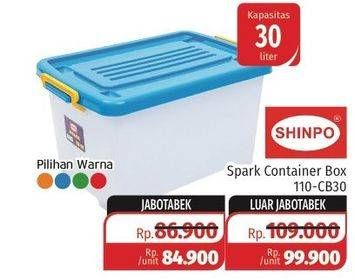 Promo Harga SHINPO Container Box Spark 110-CB30 30 ltr - Lotte Grosir