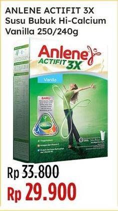 Promo Harga Anlene Actifit 3x High Calcium Vanilla 240 gr - Indomaret
