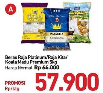 Promo Harga Raja Platinum/Raja Kita/Koala Madu Premium Beras  - Carrefour