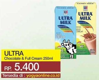 Promo Harga ULTRA MILK Susu UHT Coklat, Full Cream 250 ml - Yogya