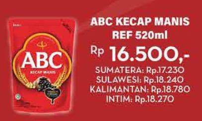 Promo Harga ABC Kecap Manis 520 ml - Hypermart