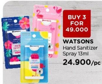 Promo Harga WATSONS Hand Sanitiser Spray per 3 botol 13 ml - Watsons