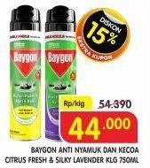 Promo Harga Baygon Insektisida Spray Citrus Fresh, Silky Lavender 750 ml - Superindo