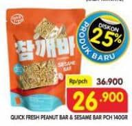 Promo Harga Quick Fresh Peanut Bar Sesame Bar 140 gr - Superindo