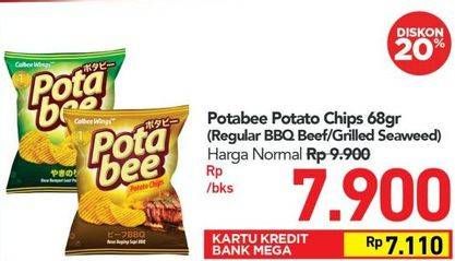 Promo Harga POTABEE Snack Potato Chips BBQ Beef, Grilled Seaweed 68 gr - Carrefour