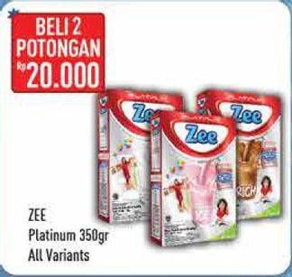 Promo Harga ZEE Platinum Susu Bubuk All Variants per 2 box 350 gr - Hypermart