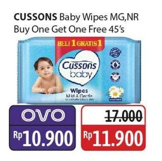 Promo Harga Cussons Baby Wipes Mild Gentle, Naturally Refreshing 50 sheet - Alfamidi