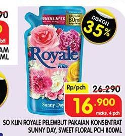 Promo Harga SO KLIN Royale Parfum Collection Sunny Day, Sweet Floral 800 ml - Superindo