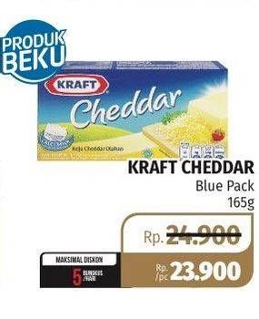 Promo Harga KRAFT Cheese Cheddar Blue Pack 165 gr - Lotte Grosir