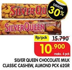 Promo Harga SILVER QUEEN Chocolate Cashew, Almonds 62 gr - Superindo