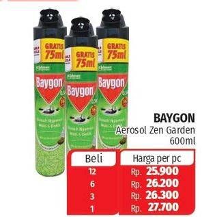Promo Harga BAYGON Insektisida Spray Zen Garden 600 ml - Lotte Grosir