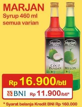 Promo Harga MARJAN Syrup Boudoin All Variants 460 ml - Indomaret