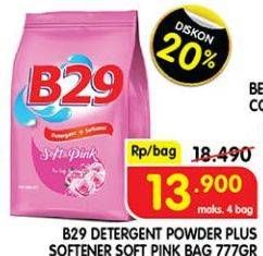 Promo Harga B29 Detergent + Softener Soft Pink 777 gr - Superindo