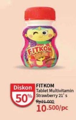 Promo Harga Fitkom Vitamin Anak Tablet Strawberry 21 pcs - Guardian