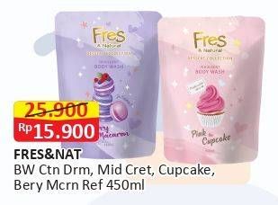 FRES & NATURAL Body Wash Cotton Dreams, Midnight Scret, Pink Cupcake, Berry Macaron 450ml