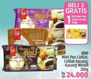 Promo Harga EDO Mini Pao Coklat, Coklat Kacang, Kacang Merah 200 gr - LotteMart