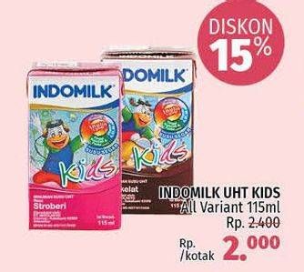 Promo Harga INDOMILK Susu UHT Kids All Variants 115 ml - LotteMart