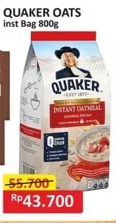 Promo Harga Quaker Oatmeal Instant 800 gr - Alfamart