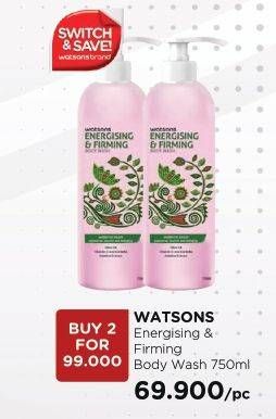 Promo Harga WATSONS Energising & Firming Body Wash 750 ml - Watsons