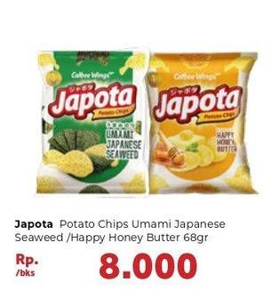 Promo Harga JAPOTA Potato Chips Happy Honey Butter, Umami Japanese Seaweed 68 gr - Carrefour