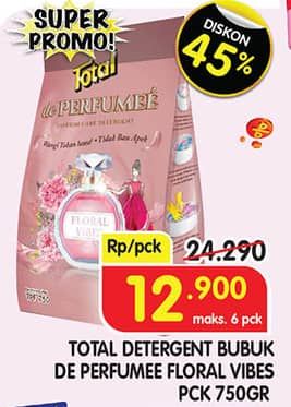 Promo Harga Total Detergent Powder de Perfumee 750 gr - Superindo
