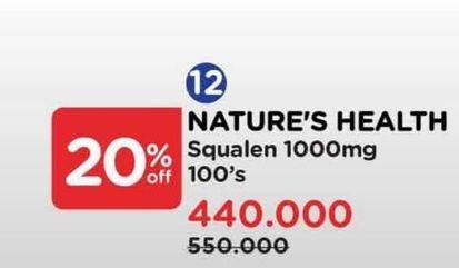 Promo Harga Natures Health Squalene 1000mg  - Watsons