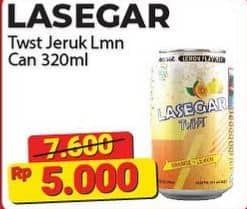 Promo Harga Lasegar Twist Larutan Penyegar Lemon 320 ml - Alfamart