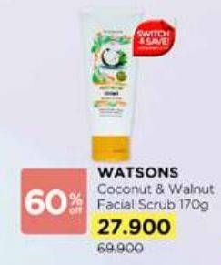 Promo Harga Watsons Facial Scrub Coconut 170 gr - Watsons