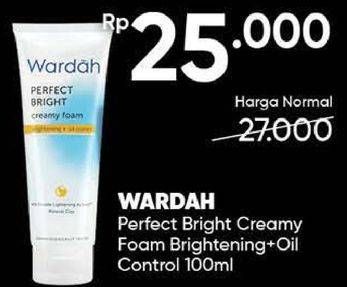 Promo Harga WARDAH Perfect Bright Creamy Foam Brightening Oil Control 100 ml - Guardian