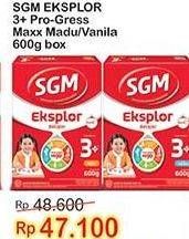 Promo Harga SGM Eksplor 3+ Susu Pertumbuhan Vanila, Madu 600 gr - Indomaret