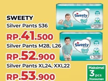 Promo Harga Sweety Silver Pants XXL24, XXL22 22 pcs - Yogya