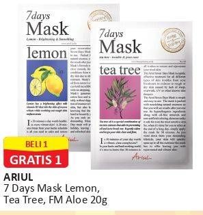 Promo Harga ARIUL Face Mask Tea Tree, Aloe, Lemon 20 gr - Alfamart