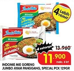 Promo Harga INDOMIE Mi Goreng Jumbo Ayam Panggang, Spesial 127 gr - Superindo
