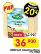 Promo Harga Greenfields Cheese Mozzarella 200 gr - Superindo