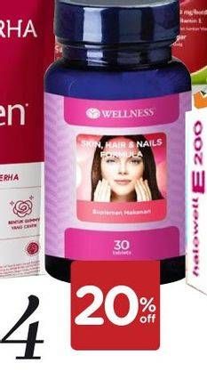 Promo Harga WELLNESS Skin, Hair & Nails 30 pcs - Watsons