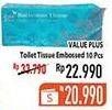 Promo Harga VALUE PLUS Toilet Tissue Embossed 10 roll - Hypermart