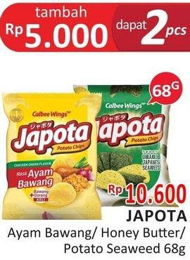 Promo Harga JAPOTA Potato Chips Ayam Bawang, Happy Honey Butter, Umami Japanese Seaweed 68 gr - Alfamidi